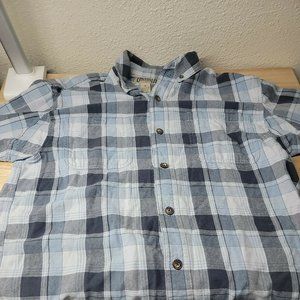 Duluth Trading Men's Blue Plaid Classic Fit Flannel Shirt Size Medium